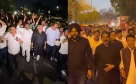 राहुल गांधी की 'अयोग्यता' को लेकर लाल किले के पास प्रदर्शन