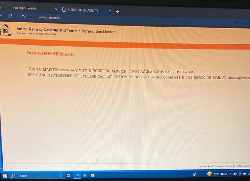 तत्काल टिकट नहीं हो सकीं बुक, आईआरसीटीसी की वेबसाइट हुई डाउन