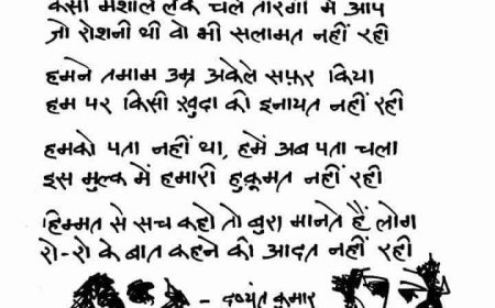 ग़ज़ल (खंडहर बचे हुए हैं- दुष्यन्त कुमार)