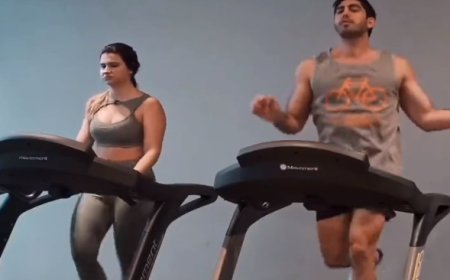 ट्रेडमिल पर वॉक कर रही थी लड़की तभी पास आया हट्टा-कट्टा नौजवान